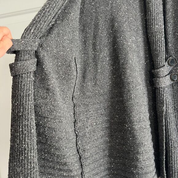 Fortune + Ivy Sawyer Open Gray Shawl Collared Cardigan Stitch Fix Long Line - Picture 12 of 12